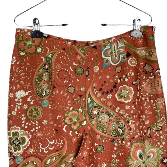 Vintage Yves Colette Depeche Mode 100% Silk Floral Print Mod Pants Size 12 - Picture 2 of 8